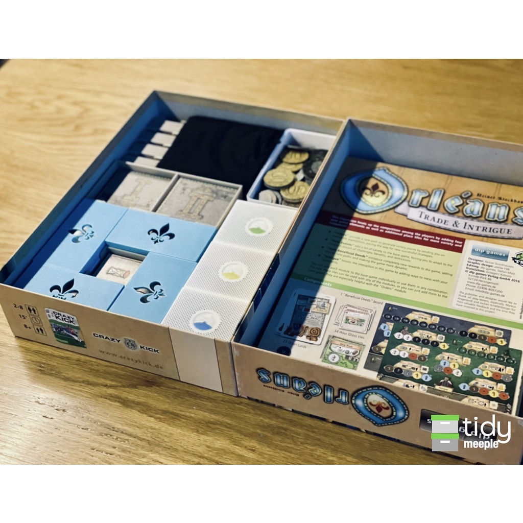 Tidy Insert สำหรับ Orleans และภาคเสริม Trade & Intrigue