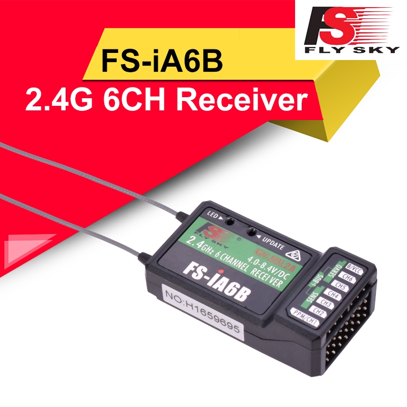 FLYSKY iA6B FS-iA6B 2.4G 6CH AFHDS Receiver สําหรับ FLYSKY FS-i10 FS-i6 RC เครื่องส่งสัญญาณ