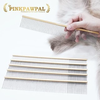 Pinkpawpal Pet Comb หวีสำหรับสัตว์เลี้ยงคุณภาพสูง ลดไฟฟ้าสถิตย์ มีให้เลือก 2 ขนาด