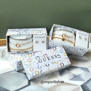 ชุุดกำไลเงิน สร้อยข้อมือ /ต่างหู GUESS ( สีสามกษัตริย์ )