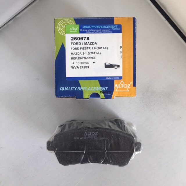 ผ้าเบรค ALTOZ FORD FIESTA 1.6(2011) MAZDA 2 (FRONT) 8V51-2K021-AB DNY0-3-28Z