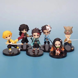 ตุ๊กตาฟิกเกอร์ Demon Slayer Action Figures ขนาด 7 ซม. 6 ชิ้น/ชุด