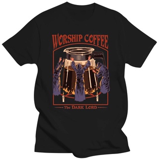 ขายดี!เสื้อยืด พิมพ์ลาย Worship Coffee สําหรับผู้ชายS-5XL