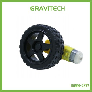 [Gravitechthai]65mm Wheel Set with DC Geared Motor 3-12V 120RPM@3V - Black