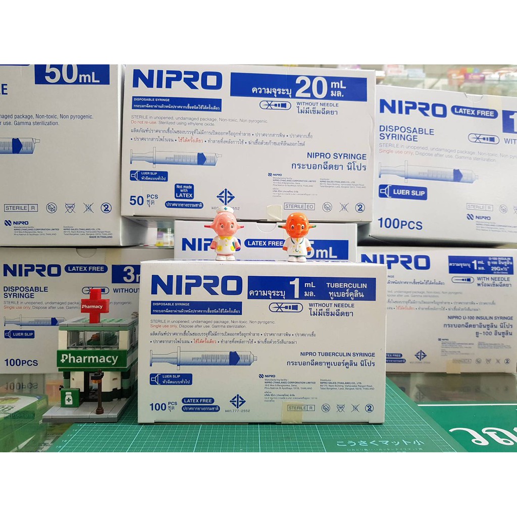 Nipro กระบอก นิโปร ไซริ้ง ไซริงค์ syring ทุกขนาด( ยกกล่อง)