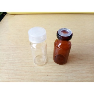 ขวดแก้วขนาด  3  ml. ขวดแก้วสีชาพร้อมฝาจุก