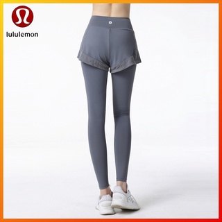 Lululemon  กางเกงเลกกิ้ง สองชิ้น พร้อมกระเป๋า สําหรับผู้หญิง ใส่เล่นโยคะ ฟิตเนส 9020