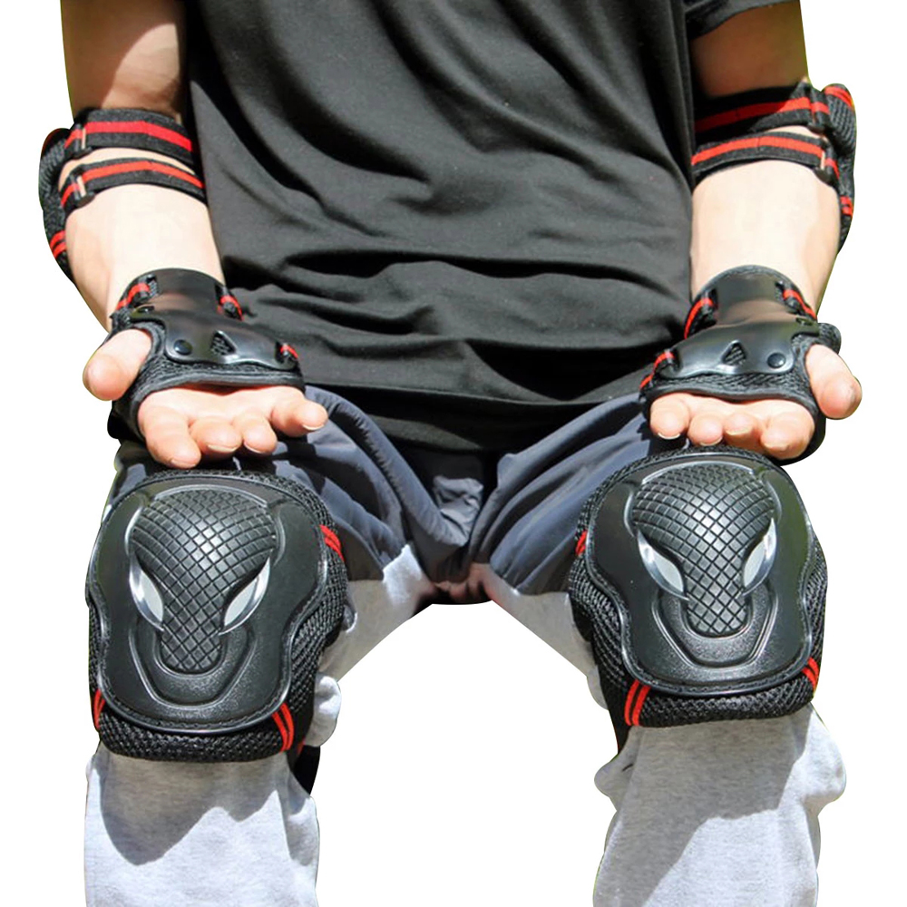 MENGXUAN Safety Wrist Guard 6pcs/set Protective Gear Elbow Pads Riding ...