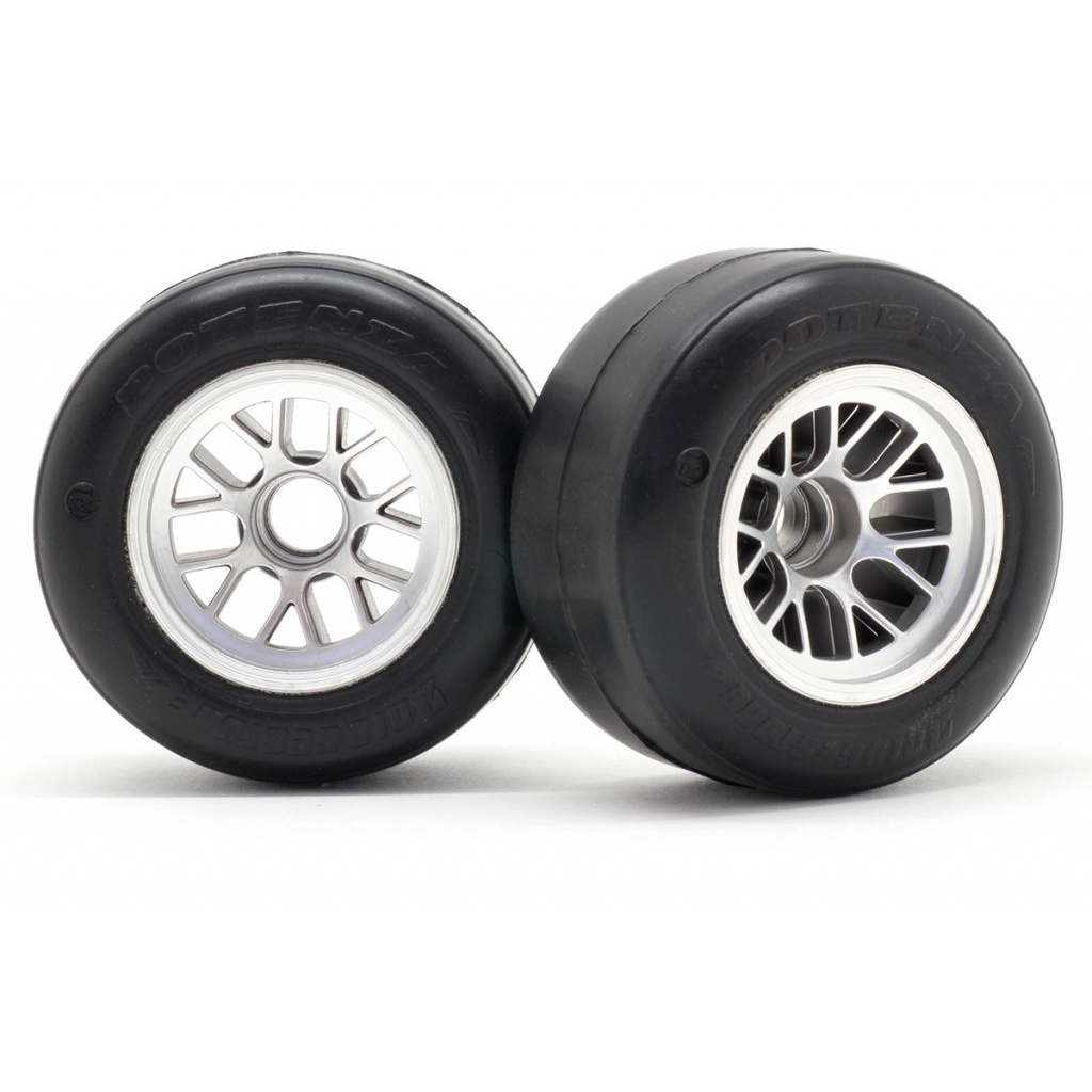 RJ-RIDE 26022 F-104 Rubber Front Tires with wheels assembling R-1 High Grip Compound Glued