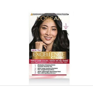 ครีมเปลี่ยนสีผม ลอรีอัล (Loreal Excellent) เอ็กเซเลนท์ เบอร์1 สีดำ