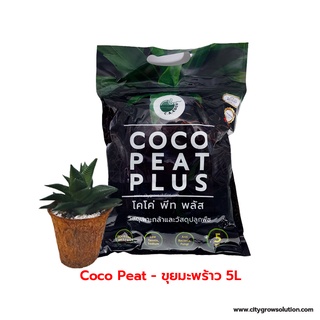 ขุยมะพร้าวละเอียด 5 ลิตร - วัสดุเพาะกล้าคุณภาพสูง Coco Peat โคโค่พีท (New Package)