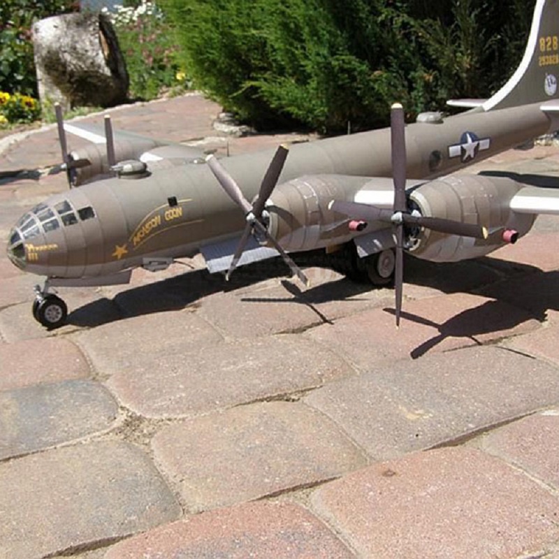 B-29 Bomber Superfortress กระดาษเครื่องบินเดสก์ท็อปตกแต่ง Handmade ทหารพัดลม Handmade ของเล่นเด็กตกแ