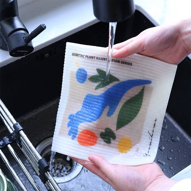 ผ้าฟองน้ำ ผ้าฟองน้ำอเนกประสงค์ เซลลูโลส Sponge Cloth ผ้าเช็ดทำความสะอาด Swedish Dishcloths