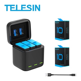 TELESIN HERO9 แบตเตอรี่เสริม+กล่องชาร์จแบบบรรจุแบตเตอรี่Gopro HERO9 TelesinTRIPLECHARGER BOXใช้กับHERO10 ได้