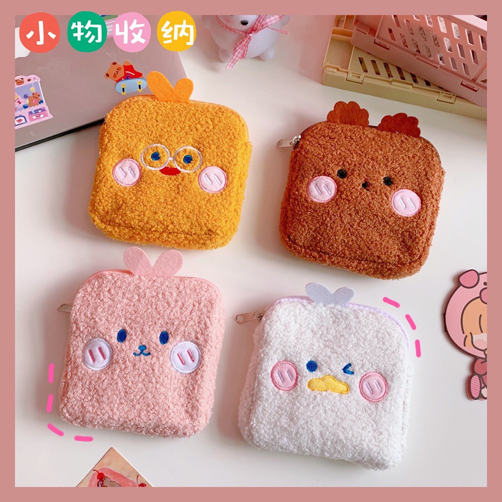 Bentoy Milkjoy ถุงผ้า สำหรับใส่ผ้าอนามัย ลายหมี กระต่าย ส้ม ดอกไม้น่ารัก สไตล์เกาหลี สำหรับสตรี