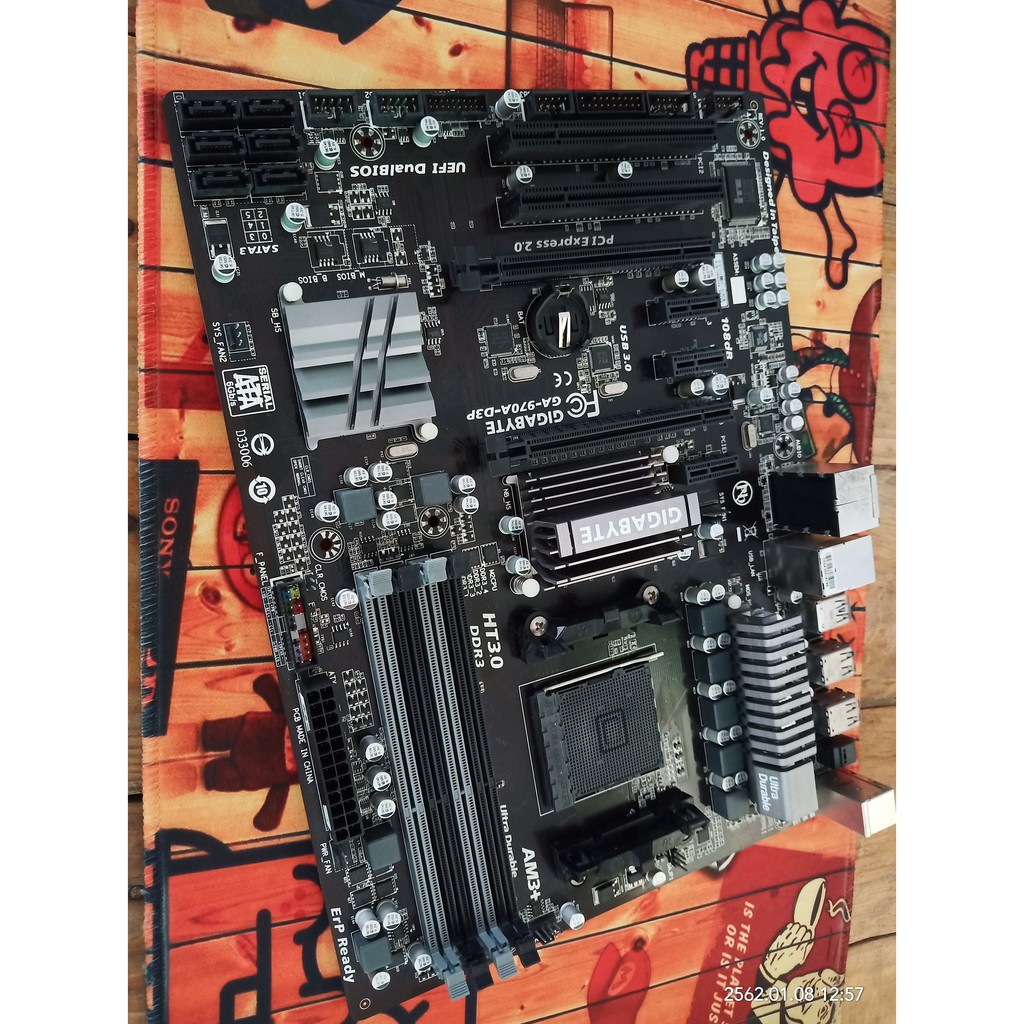 Mainboard AMD Gigabyte  GA-970A-D3P Rev 1.0 (AM3+) และ CPU AMD FX6350 (AM3+)พร้อมซิงค์