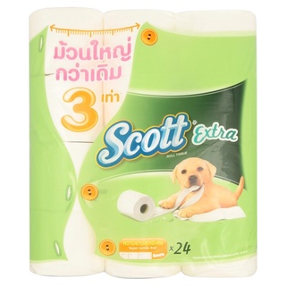 🔥ขายดี!! SCOTT สก็อตต์ กระดาษทิชชู เอ็กซ์ตร้าซุปเปอร์ จัมโบ้ 24 ม้วน 🚚พร้อมส่ง!! 💨