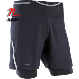 กางเกงวิ่งเทรลขาสั้นมีกระเป๋าสวมใส่สบายสำหรับผู้ชาย EVADICT MENS COMFORT TRAIL RUNNING TIGHT SHORTS