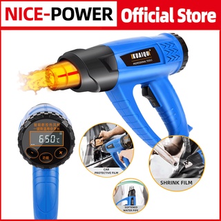 NICE POWER ปืนเป่าลมร้อน เครื่องเป่าลมร้อนHEAT GUN 2000W ใช้สำหรับฟิล์มหดบรรจุภัณฑ์ฟิล์มรถยนต์เพื่อดัดท่อพลาสติ