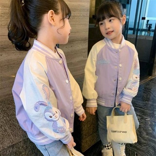 Stella Lou เสื้อแจ็กเก็ตเบสบอล แขนยาว ลายการ์ตูน สําหรับเด็กผู้หญิง 2022