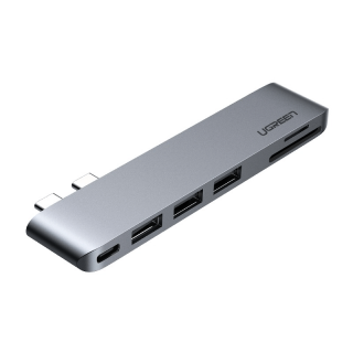 UGREEN ฮับ USB Type C แบบคู่ แปลง USB-C เป็น Multi USB 3.0 HDMI สำหรับ compatible compatible for Macbook Pro Air Thunderbolt 3