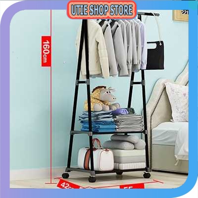 GANTUNGAN USS - ACTIONCLUB ราวแขวนเสื้อผ้ามัลติฟังก์ชั่น 55x42x160CM - HH3478 - Utie Shop Store