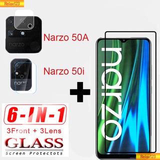 2 In 1 ฟิล์มกระจกนิรภัยกันรอยหน้าจอ เลนส์กล้อง ด้านหลัง สําหรับ Realme Nazro 50i 50A 50 i A