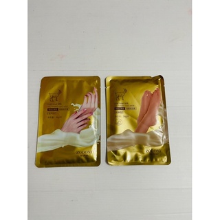 Zononi Gold Goat Milk Spa แผ่นสปามือ แผ่นสปาเท้า ผิวนุ่ม ชุ่มชื่น แก้ปัญหา มือด้าน ปลายหนังแตก ส้นเท้าแตก ราคาถูก ต่อแพค