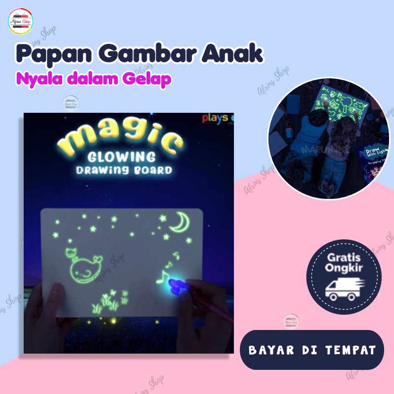 MAGIC DRAWING GLOW BOARD A4 BIG DRAWING BOARD EDUCATIONAL ของเล่นสําหรับ CHILDREN