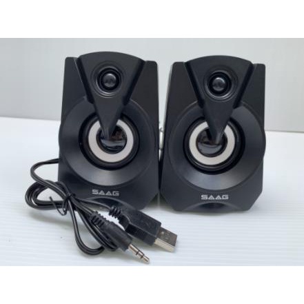 ✨ลำโพงคู่มีไฟ SAAG ARROW Model : D72  เสียงดี 2.0 STEREO RGB USB SPEAKERS ✨ #2170000003122