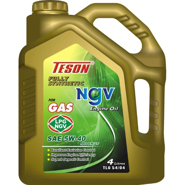 TESON น้ำมันเครื่องสังเคราะห์แท้100% 5W40 NGV