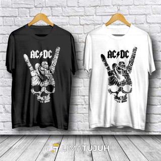 เสื้อยืดคอกลมเสื้อยืด วง Acdc Premium 30s (YD)S-4XL