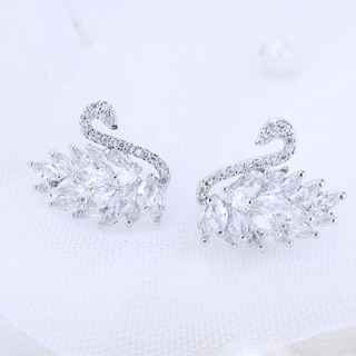 Miss Earring ต่างหูแป้น FACET SWAN CLEAR