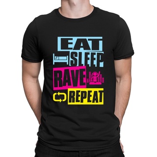 [COD]เสื้อยืดผ้าฝ้าย 100% พิมพ์ลาย Eat Sleep Rave Repeat สไตล์ฮิปฮอป คลาสสิก สําหรับผู้ชาย และผู้หญิง 2022 ไซซ์ S - 3xlS