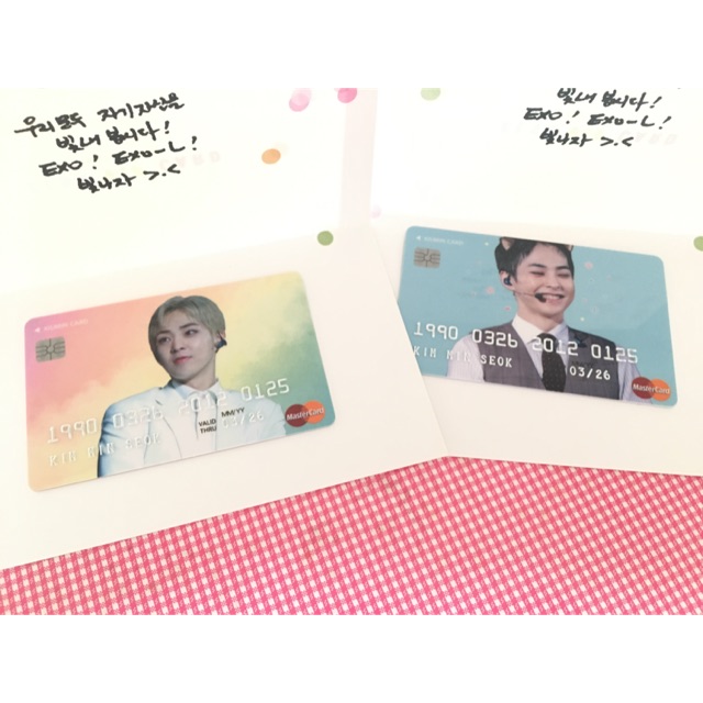 การ์ด pvc ปั้มนูน EXO xiumin