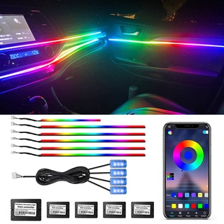 General 18-in-1 แถบไฟเบอร์ออปติคอล LED RGB ควบคุมผ่านแอป สําหรับตกแต่งภายในรถยนต์ DIY