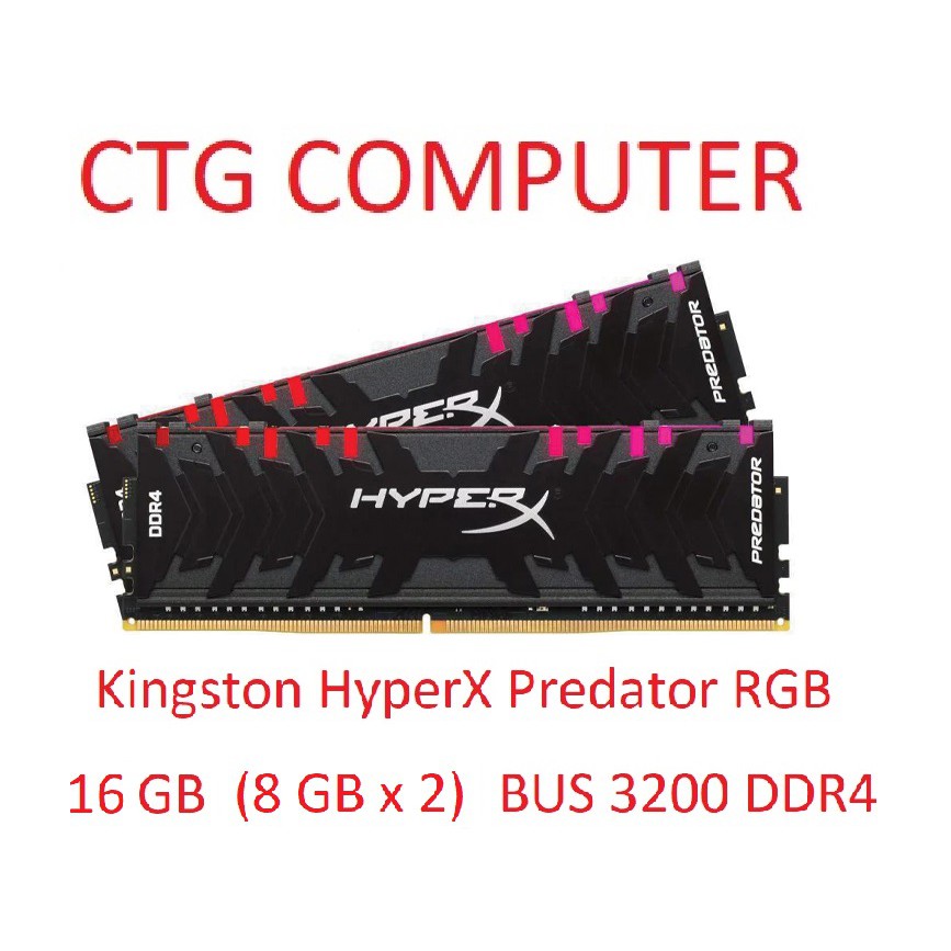 RAM PC KINGSTON HyperX PREDATOR RGB 16GB (8GBx2) DDR4 BUS 3200 (HX432C16PB3AK2/16)