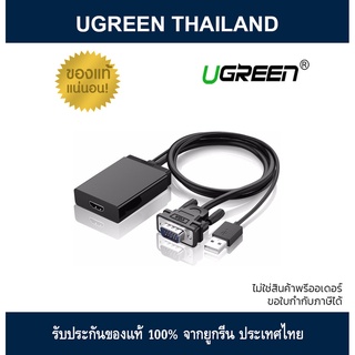 UGREEN 40213 ตัวแปลงสัญญาณภาพ VGA เป็น HDMI พร้อมช่องเสียบเสียง USB