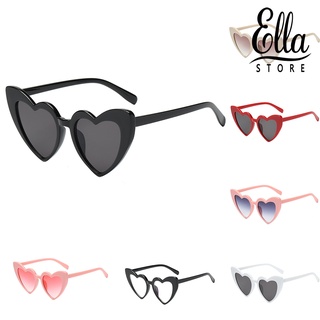 Ellastore123 แว่นตากันแดดแฟชั่น รูปหัวใจ ป้องกันรังสียูวี สําหรับผู้หญิง