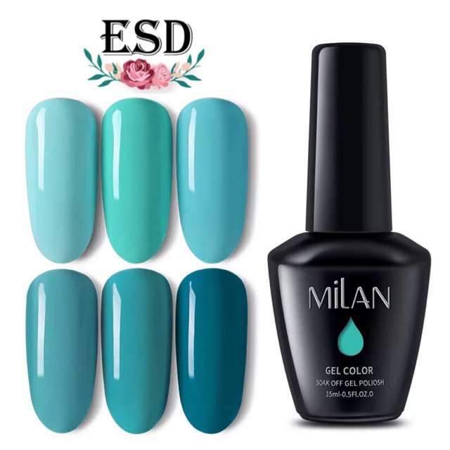 .สีทาเล็บเจล Milan สี Blue Pastel Series ขนาด 15 ml อบเครื่อง UV เท่านั้น ส่งฟรี + เก็บปลายทาง ราคา ถูกที่สุด ดีลบีเคเค