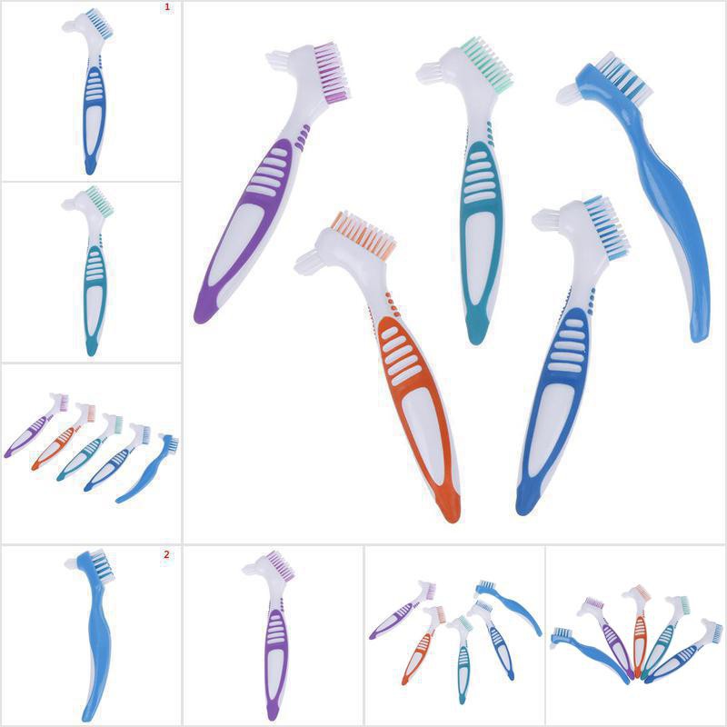 LHGC Denture Cleaning Brush Dedicated Denture False Teeth Brush Oral