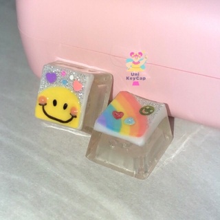 คีย์แคป เรซิ่น Resin Keycap RainbowXSmile Collection เซ็ตคู่ได้ทั้ง 2 ชิ้น