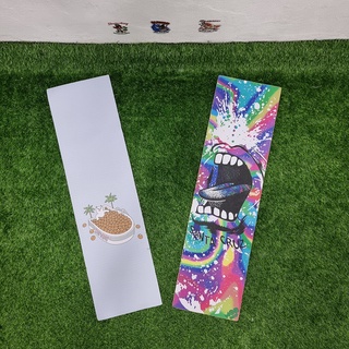 [0304] สติ๊กเกอร์กระดาษทราย 85x23cm ลายแมวกับปาก street skate Grip tape