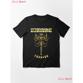 เสื้อยืดผ้าฝ้ายพิมพ์ลายZ.L.L Sport German Rock Artist Essential T-Shirt Scorpions สกอร์เปียนส์ วงร็อค เสื้อพิมพ์ลาย ผู้ช