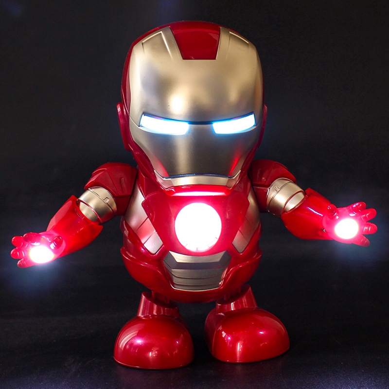 ตัวเต้น ไอรอนแมนเต้น หุ่นยนต์เต้นได้ใสถ่านหุ่นฮีโร่เต้น Dance hero มีเสียงมีไฟ