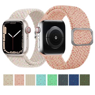 สายนาฬิกาข้อมือไนล่อนถัก ยืดหยุ่น สําหรับ Apple Watch Strap 45 มม. 44 มม. 42 มม. 41 มม. 40 มม. 38 มม. i Watch Strap Serie 7 6 SE 5 4 3 2 1