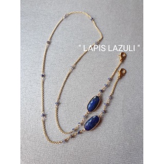 สายคล้องแมส หินนำโชค011 "LAPIS LAZULI "ลาพีส ลาซูรี่"