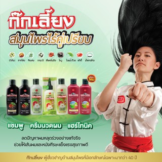 ก๊กเลี้ยง แชมพู/ครีมนวด  สำหรับปัญหารังแค ผมดำเงางาม  200ml จำนวน 2 ขวด