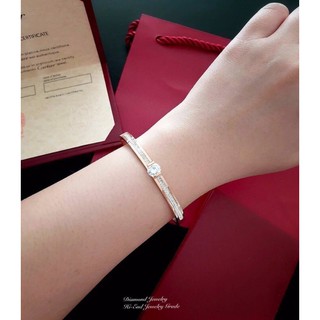 กำไลข้อมือ Cartier ประดับเพชร CZ แท้ งานเกาหลี ตัวเรือน stainless steel 100% ไม่ลอกไม่ดำ