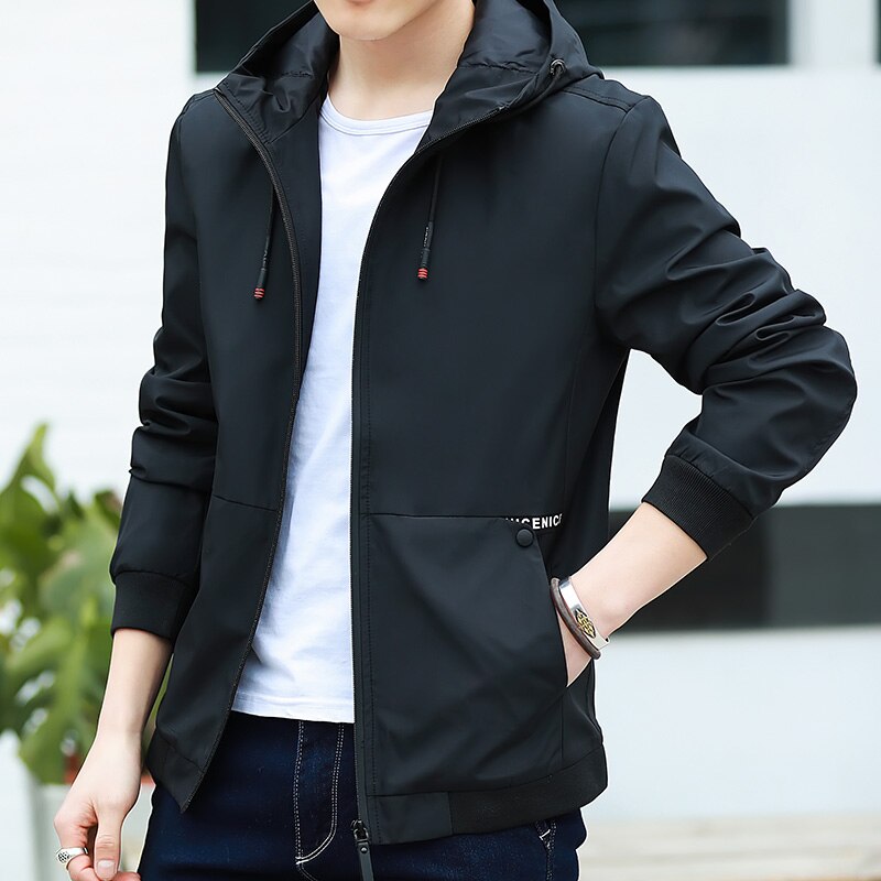 mens thin black jacket